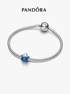 Pandora Sterling Silver Bracelet with Blue Star Charm